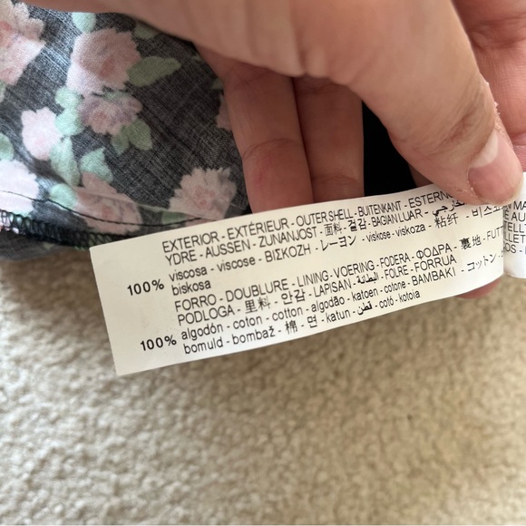 Zara Floral Bustier Style Smocked Back Crop Top - Picture 7 of 12